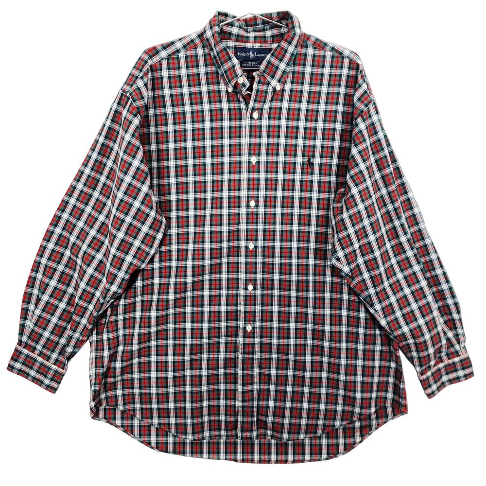Ralph Lauren Blake Shirt Mens Size XL Multicolor Plaid Long Sleeve Button Down
